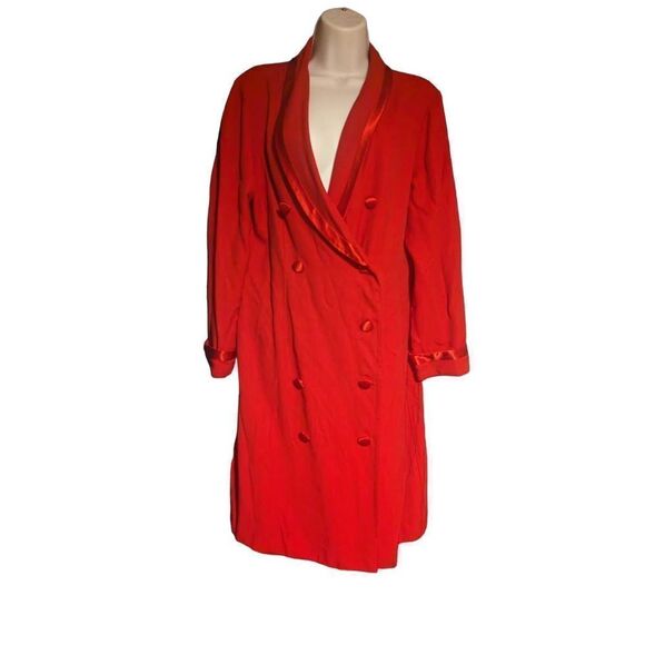 90s Vintage John Roberts Red Trench Coat - Picture 1 of 7